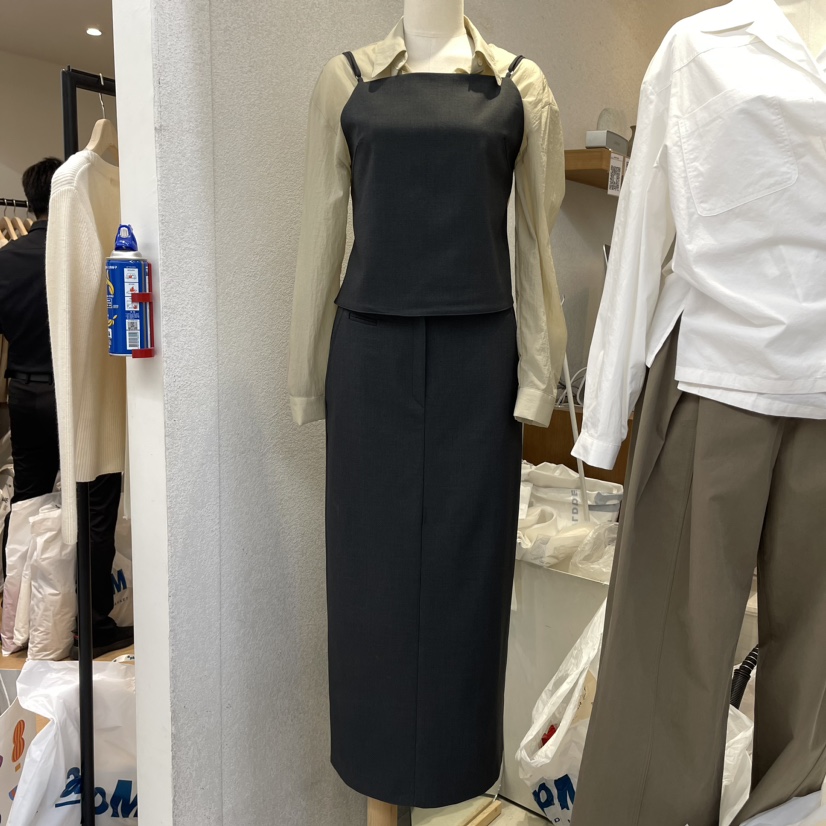 FLOOR韓國直郵東大門實拍女裝新品24秋冬休閑推薦職業長裙DRESS ROOM長裙
