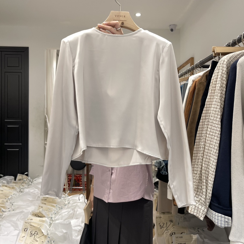 VENIR-A直郵韓國代購女裝新品推薦人氣時尚職業襯衫蕾絲衫VENIR-a襯衫/蕾絲衫圖色1