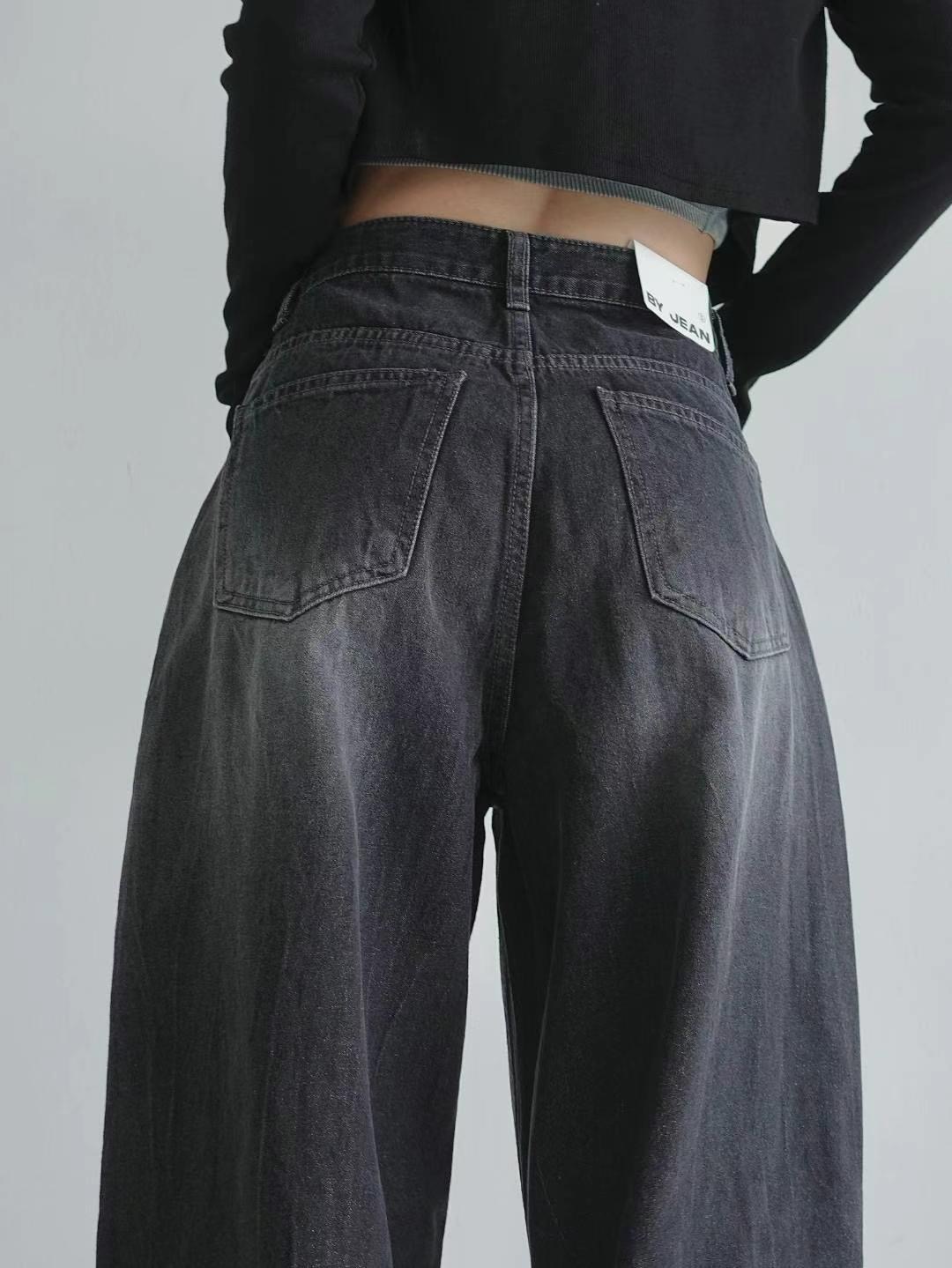 BYJEAN韓國直郵東大門代購女裝新品真品休閑24秋冬牛仔褲POPO牛仔褲