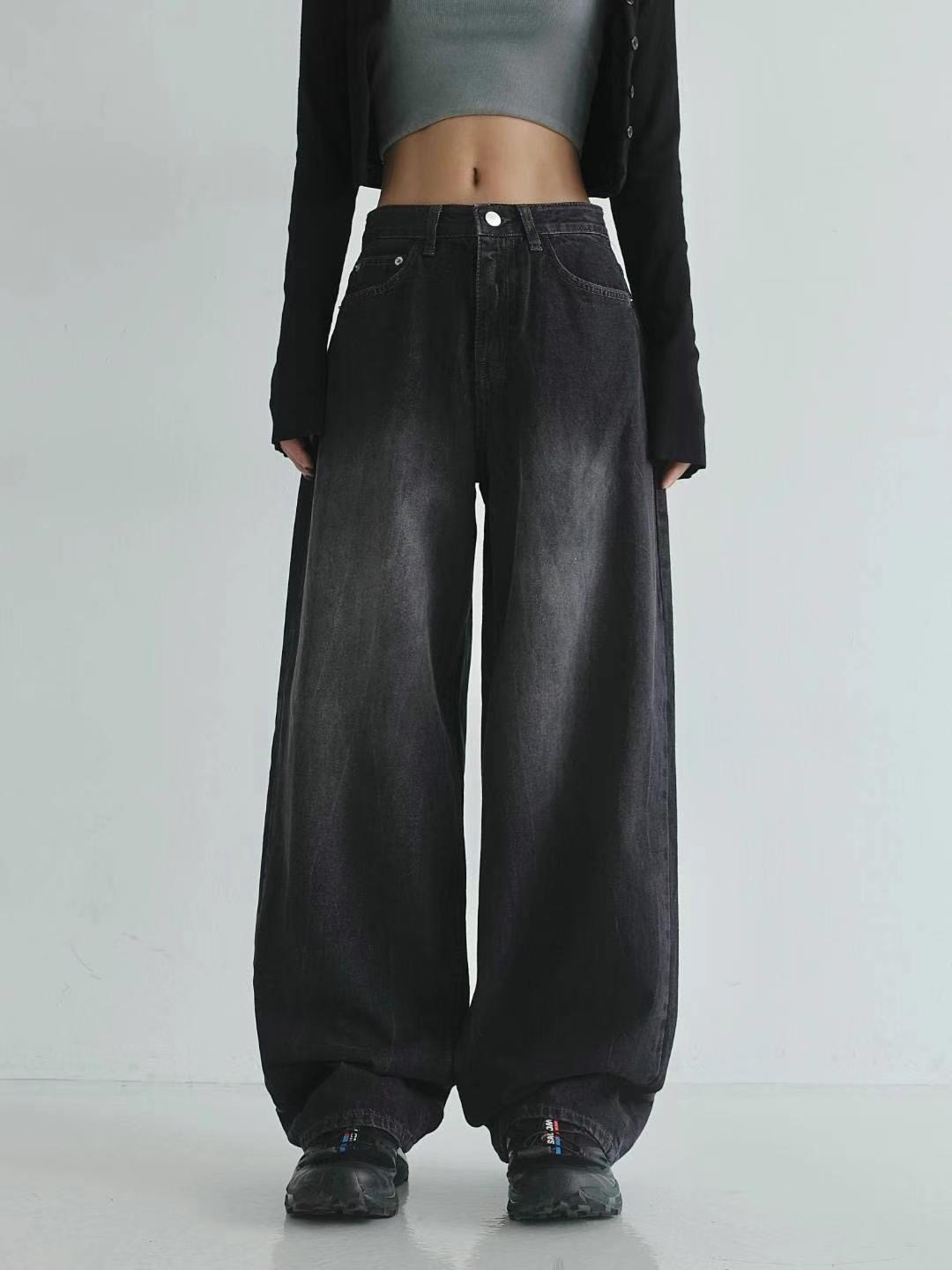 BYJEAN韓國直郵東大門代購女裝新品真品休閑24秋冬牛仔褲POPO牛仔褲