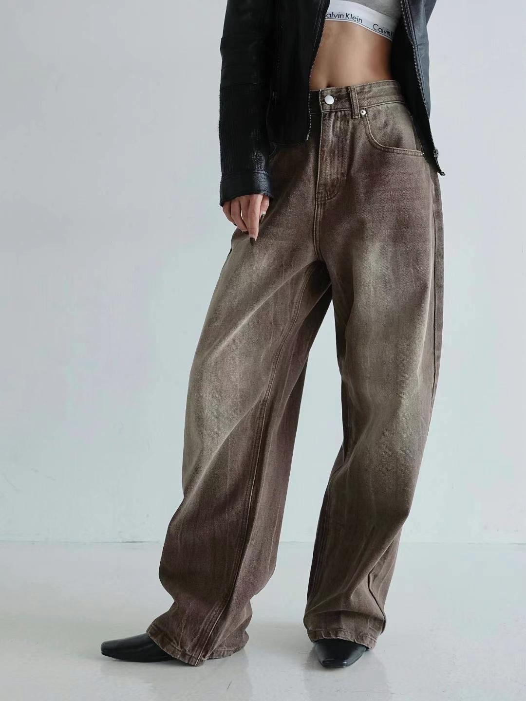 BYJEAN韓國直郵東大門代購女裝新品24秋冬休閑人氣牛仔褲POPO牛仔褲
