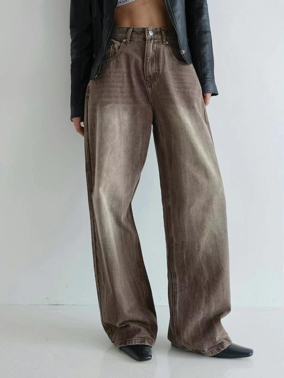 BYJEAN韓國直郵東大門代購女裝新品24秋冬休閑人氣牛仔褲POPO牛仔褲