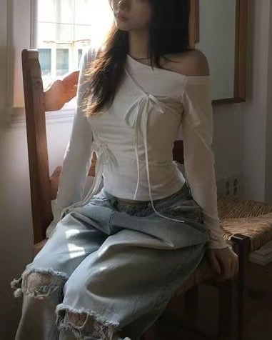 OUTT韓國直郵女裝新品人氣真品熱賣時尚推薦休閑24秋冬長袖T恤OUTT長袖T恤