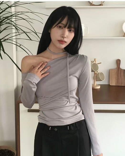 OUTT韓國直郵女裝新品人氣真品熱賣時尚推薦休閑24秋冬長袖T恤OUTT長袖T恤圖色2