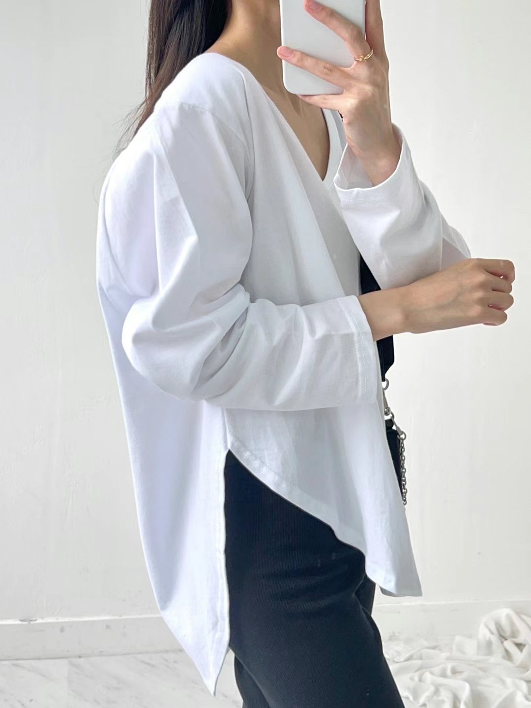 POMNANA直郵韓國代購女裝新款熱賣休閑職業時尚真品長袖T恤POMNANA長袖T恤