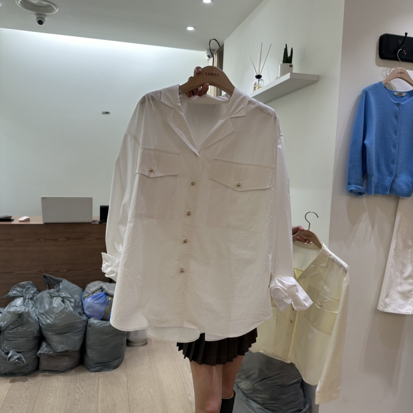 LUBRY韓國直郵東大門實拍女裝新品職業真品推薦24秋冬襯衫蕾絲衫NOPROBLEM襯衫/蕾絲衫圖色2