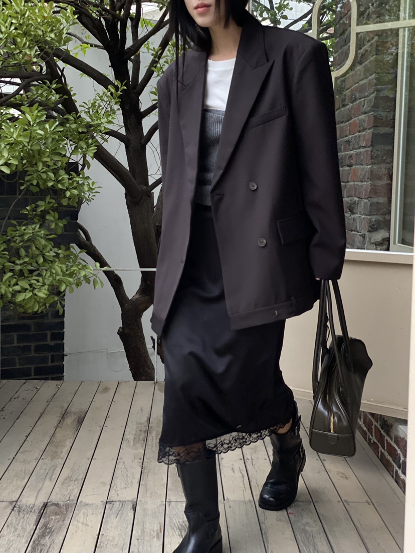 OURS韓國直郵東大門實拍女裝新款24秋冬熱賣半身裙中短裙OURS半身裙/中短裙