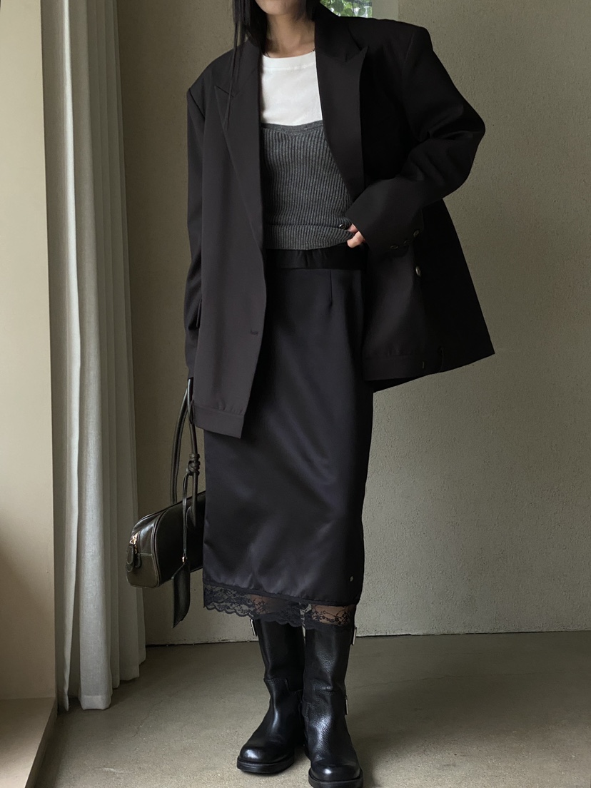 OURS韓國直郵東大門實拍女裝新款24秋冬熱賣半身裙中短裙OURS半身裙/中短裙