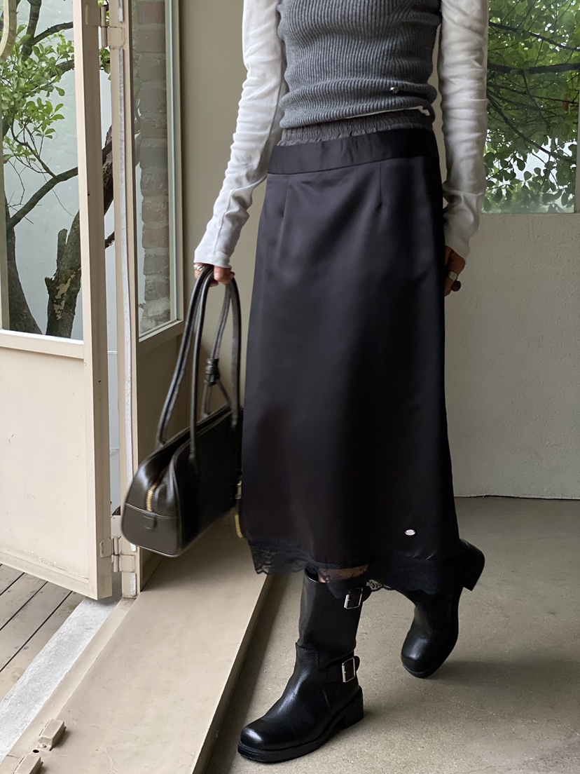 OURS韓國直郵東大門實拍女裝新款24秋冬熱賣半身裙中短裙OURS半身裙/中短裙