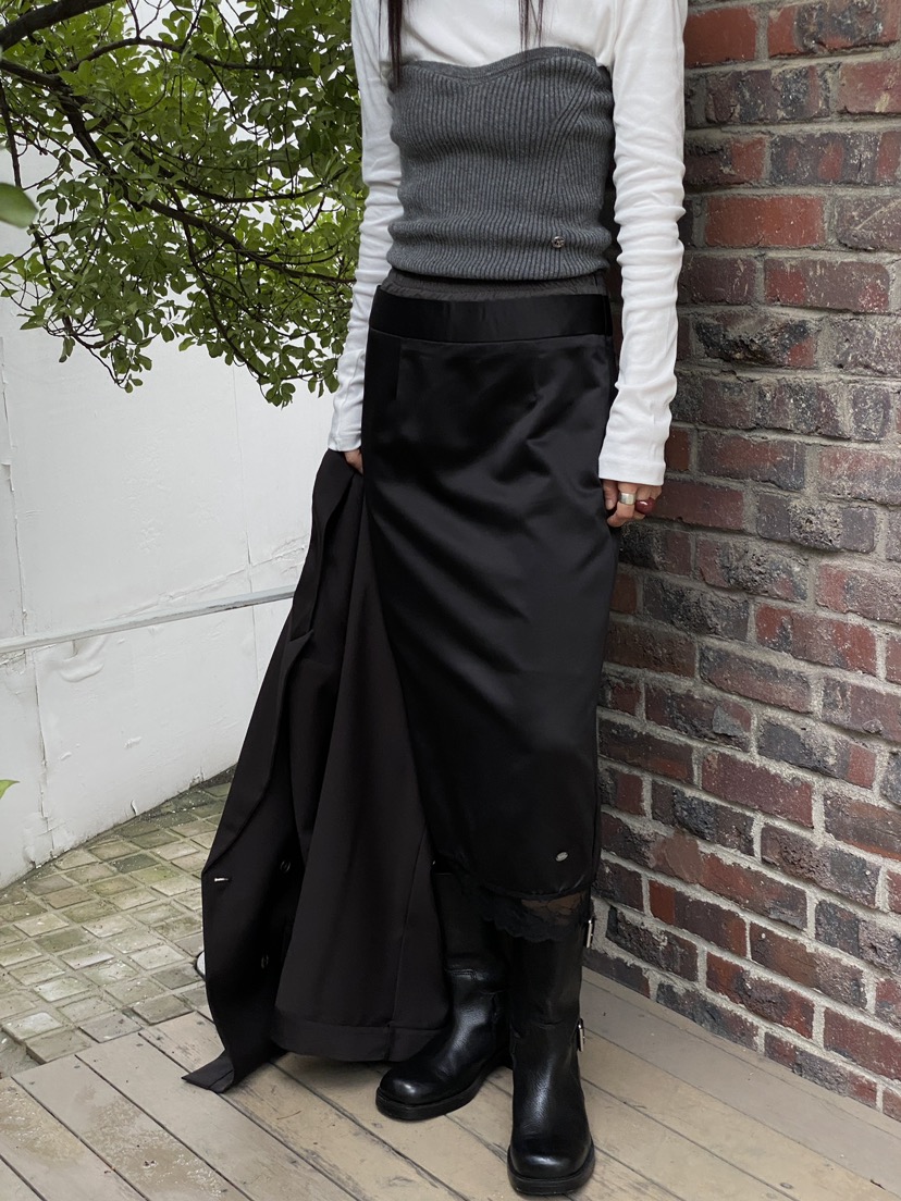 OURS韓國直郵東大門實拍女裝新款24秋冬熱賣半身裙中短裙OURS半身裙/中短裙