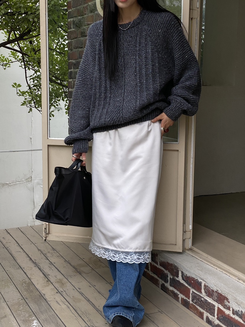 OURS韓國直郵東大門實拍女裝新款24秋冬熱賣半身裙中短裙OURS半身裙/中短裙