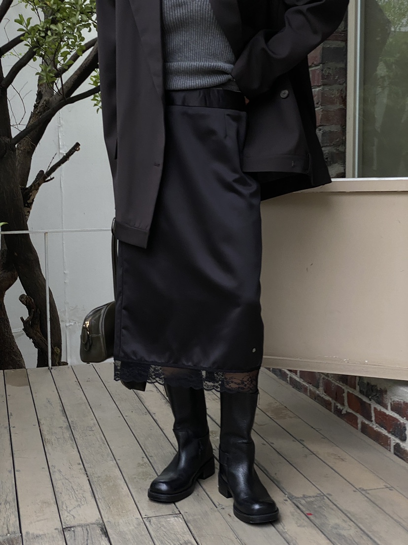 OURS韓國直郵東大門實拍女裝新款24秋冬熱賣半身裙中短裙OURS半身裙/中短裙