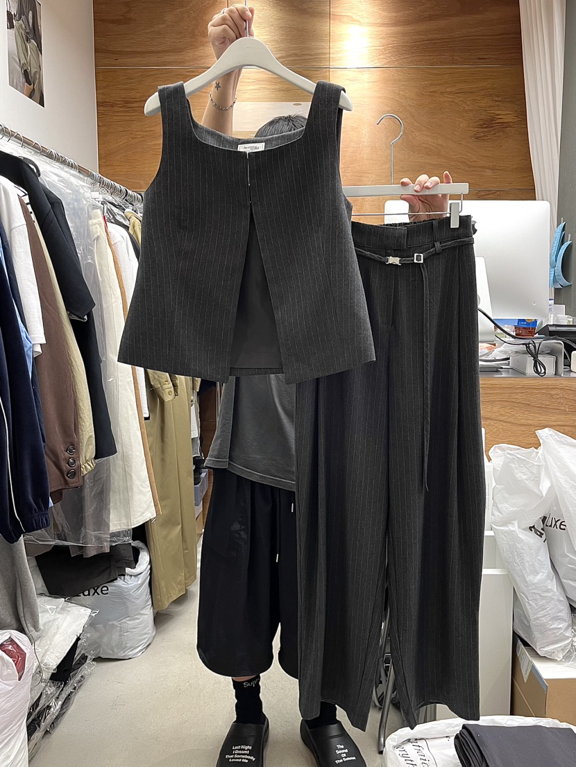 BEAMING SEOUL韓國直郵東大門代購女裝新品24秋冬正裝褲西褲含腰繩BEAMING SEOUL正裝褲/西褲