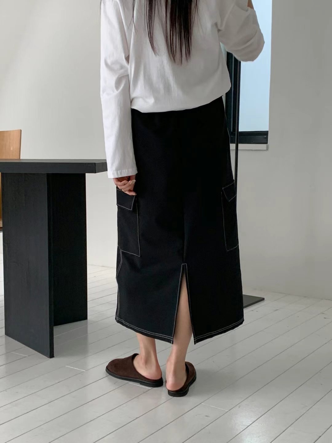 LEOPARD直郵韓國代購女裝新品真品休閑熱賣推薦職業24秋冬長裙LEOPARD長裙
