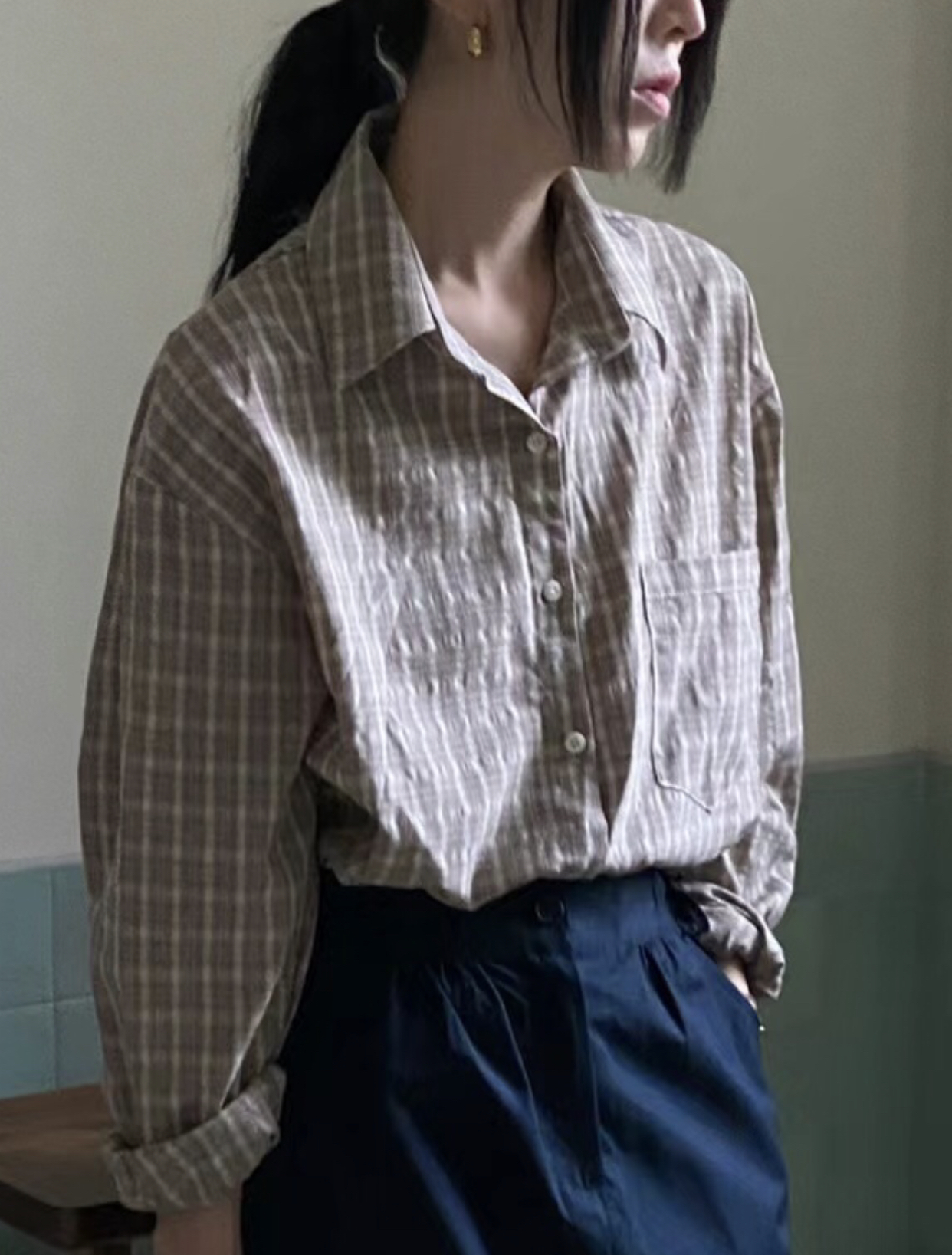 BABY PUSH韓國直郵東大門實拍女裝新品熱賣休閑襯衫蕾絲衫BABY PUSH襯衫/蕾絲衫圖色3