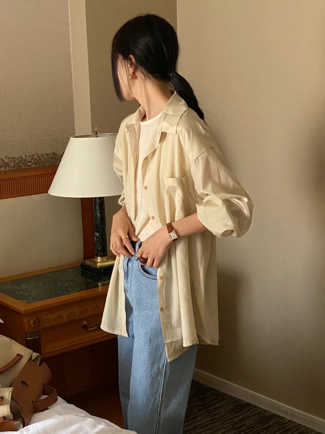 BABY PUSH韓國直郵東大門實拍女裝新款24秋冬襯衫蕾絲衫BABY PUSH襯衫/蕾絲衫