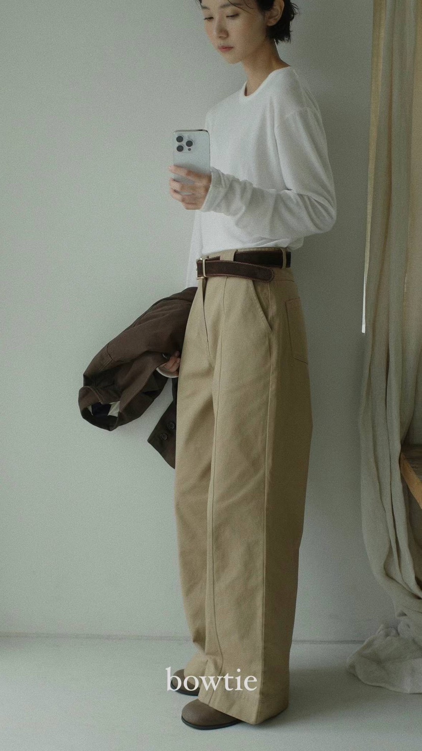 BOWTIE直郵韓國代購女裝新款休閑人氣熱賣職業24秋冬牛仔褲GLITTER牛仔褲