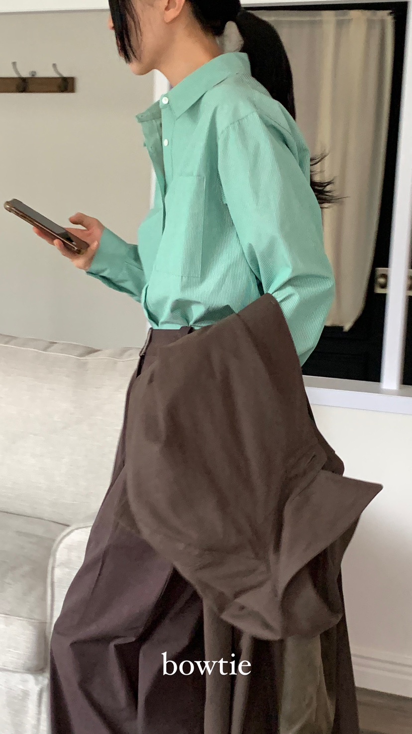 BOWTIE直郵韓國代購女裝新品熱賣真品職業24秋冬襯衫蕾絲衫GLITTER襯衫/蕾絲衫