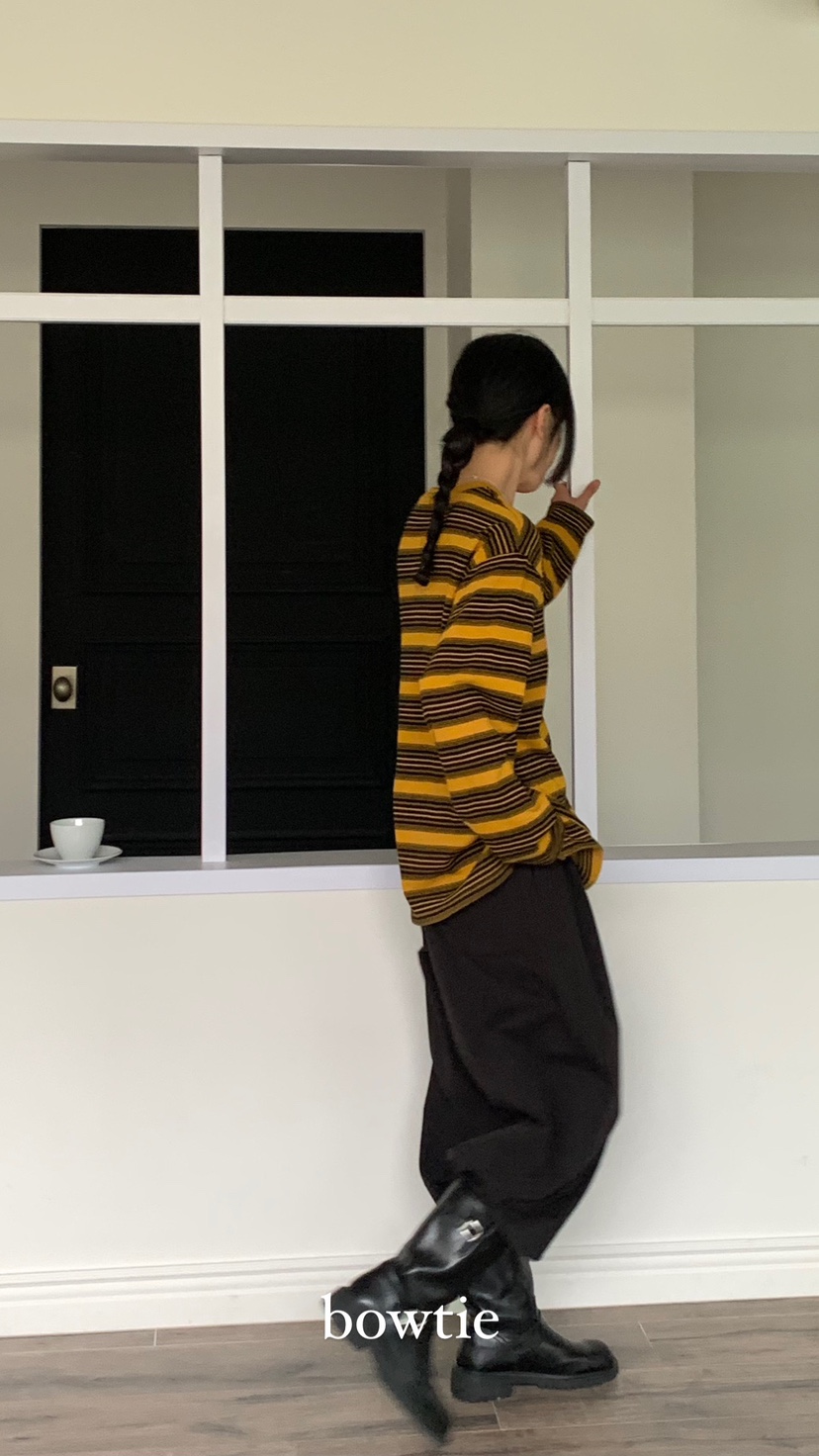 BOWTIE直郵韓國代購女裝新款休閑熱賣24秋冬人氣職業長袖T恤GLITTER長袖T恤