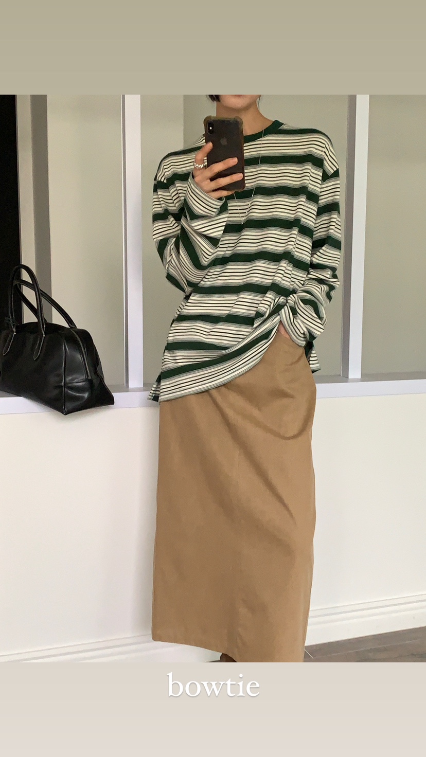BOWTIE直郵韓國代購女裝新款休閑熱賣24秋冬人氣職業長袖T恤GLITTER長袖T恤