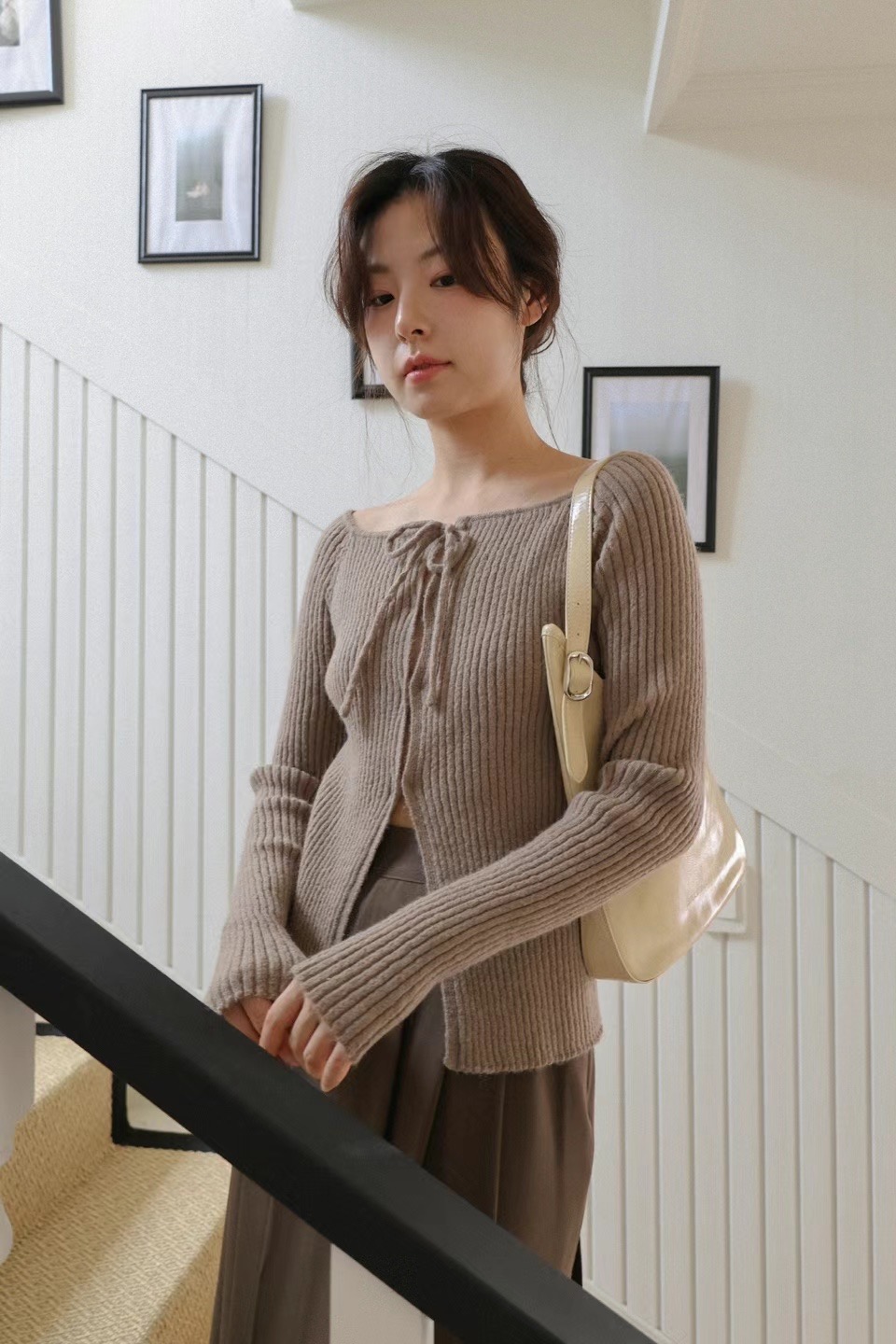 ANNIV-D韓國直郵女裝新品職業24秋冬真品人氣時尚針織衫ANNIV-D針織衫