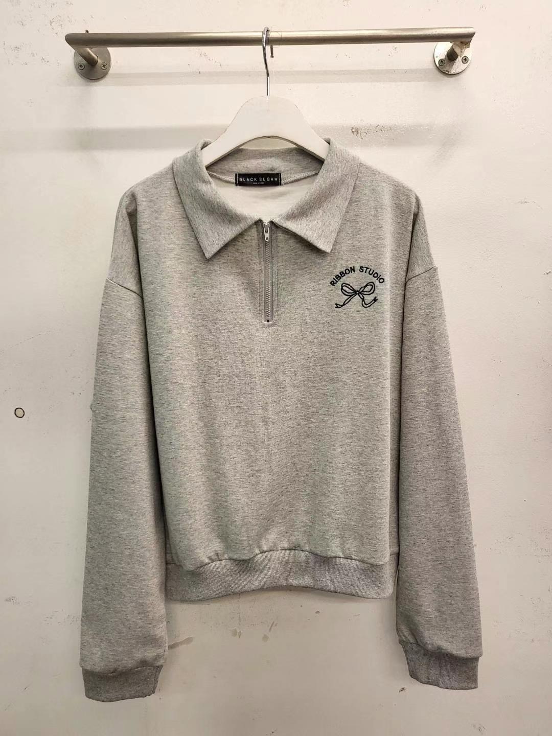 BLACK SUGAR韓國直郵女裝新品休閑推薦24秋冬衛衣拉鏈短款BLACK SUGAR衛衣圖色2