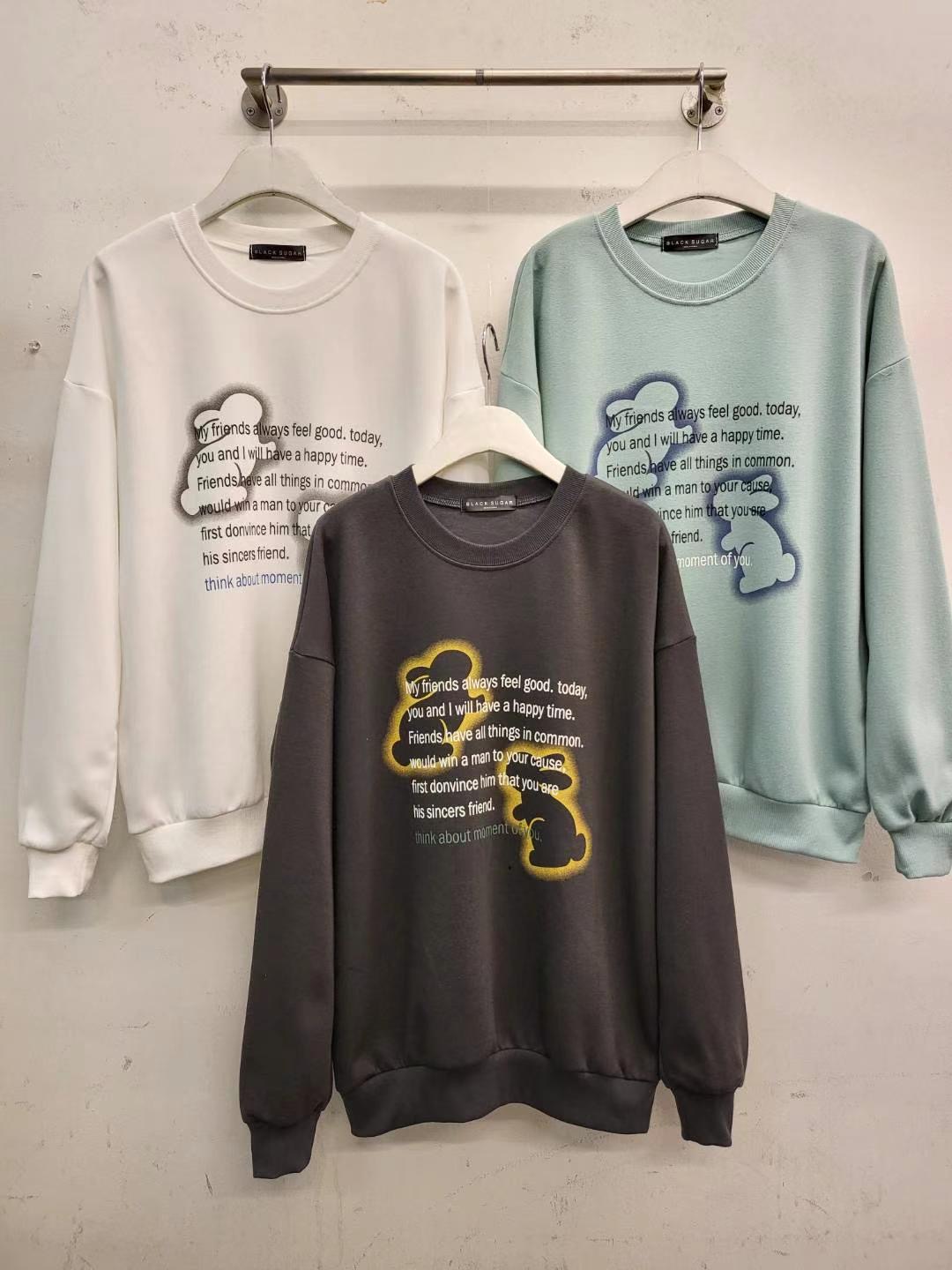 BLACK SUGAR韓國直郵女裝新品24秋冬真品休閑熱賣人氣衛衣BLACK SUGAR衛衣