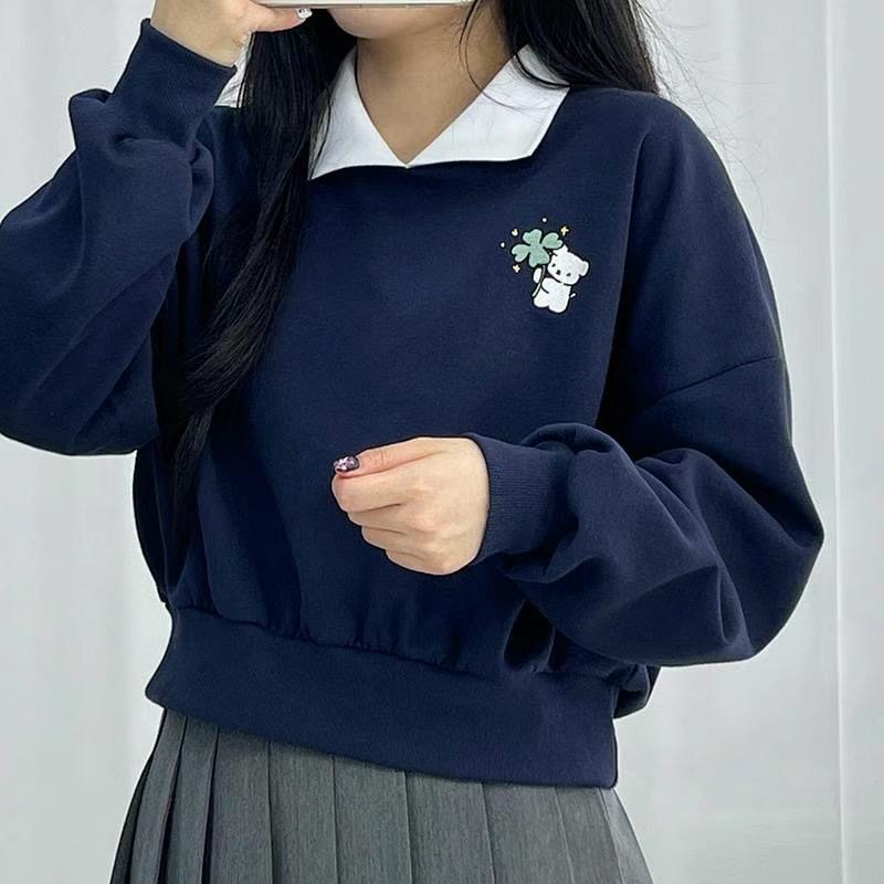 BLACK SUGAR直郵韓國代購女裝新款休閑時尚人氣24秋冬衛衣短款BLACK SUGAR衛衣