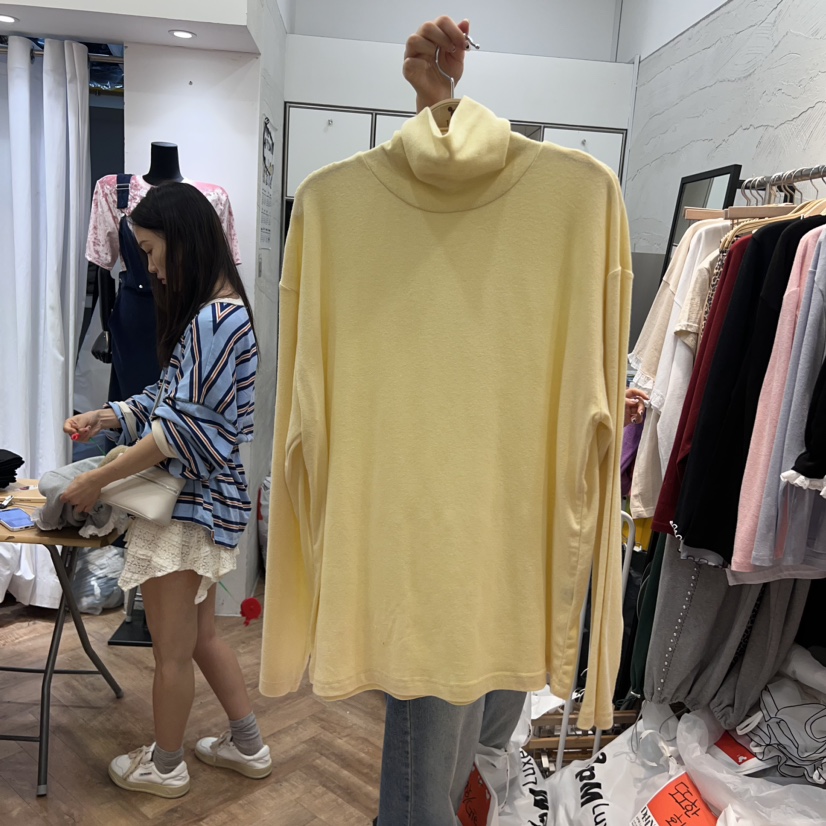 DE LINE韓國直郵東大門代購女裝新品真品職業長袖T恤安哥拉DE LINE長袖T恤圖色3