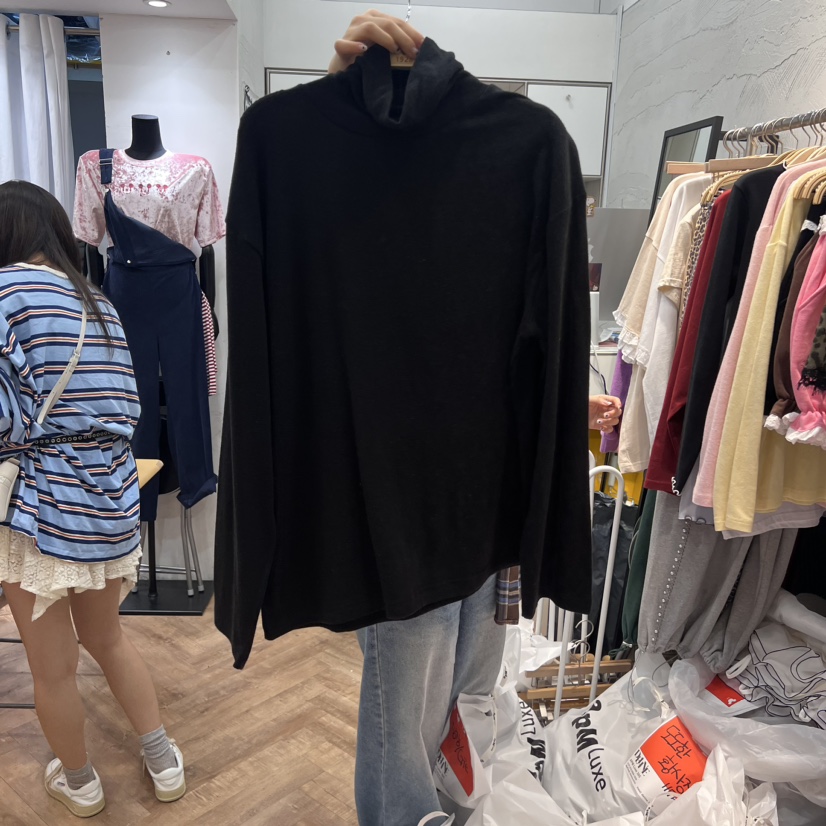 DE LINE韓國直郵東大門代購女裝新品真品職業長袖T恤安哥拉DE LINE長袖T恤圖色4