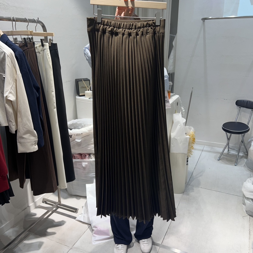 VENICE直郵韓國代購女裝新款真品休閑24秋冬人氣長裙百褶VENICE長裙