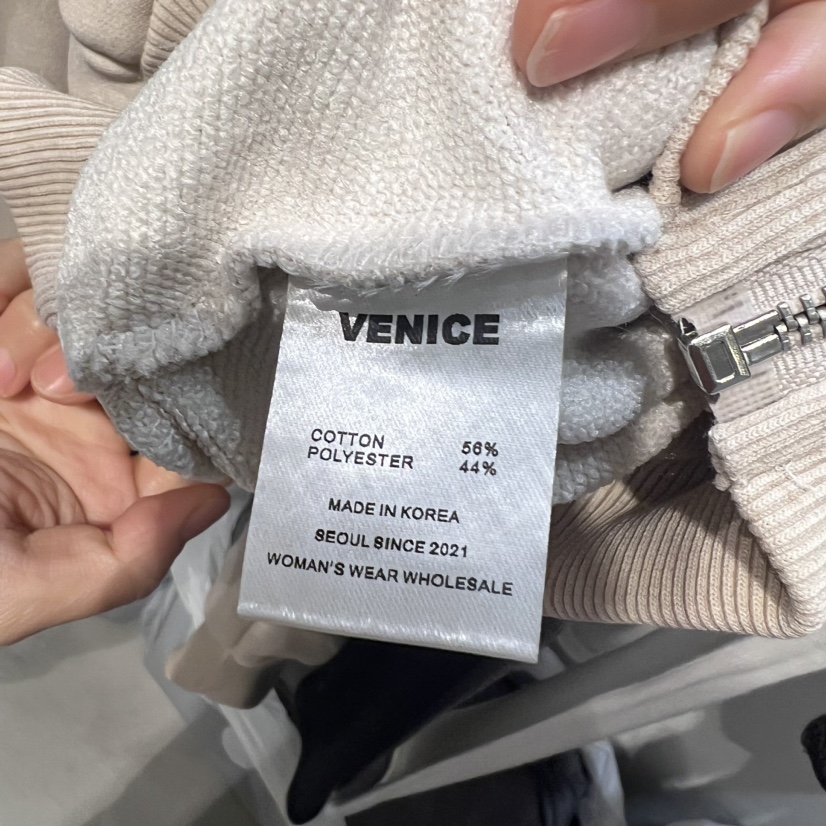 VENICE韓國直郵東大門實拍女裝新品真品24秋冬人氣衛衣拉鏈VENICE衛衣