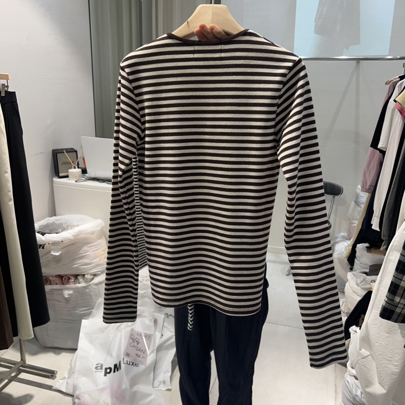 VENICE韓國直郵女裝新款休閑24秋冬真品時尚推薦職業長袖T恤VENICE長袖T恤