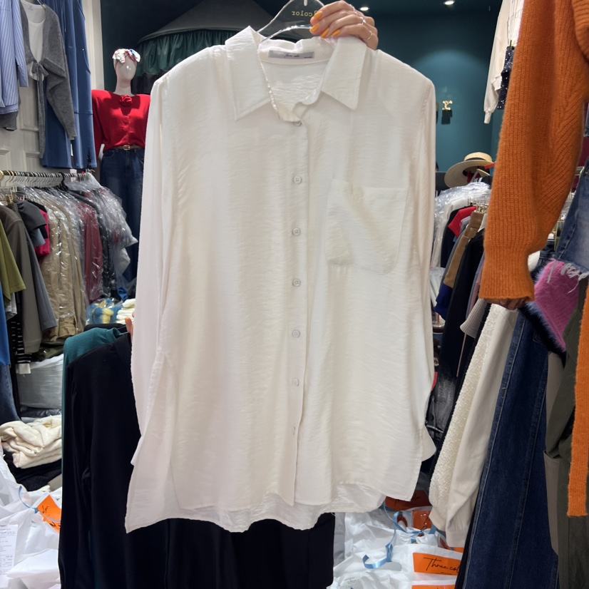 Three color韓國直郵東大門實拍女裝新品休閑時尚襯衫蕾絲衫Three color襯衫/蕾絲衫圖色1