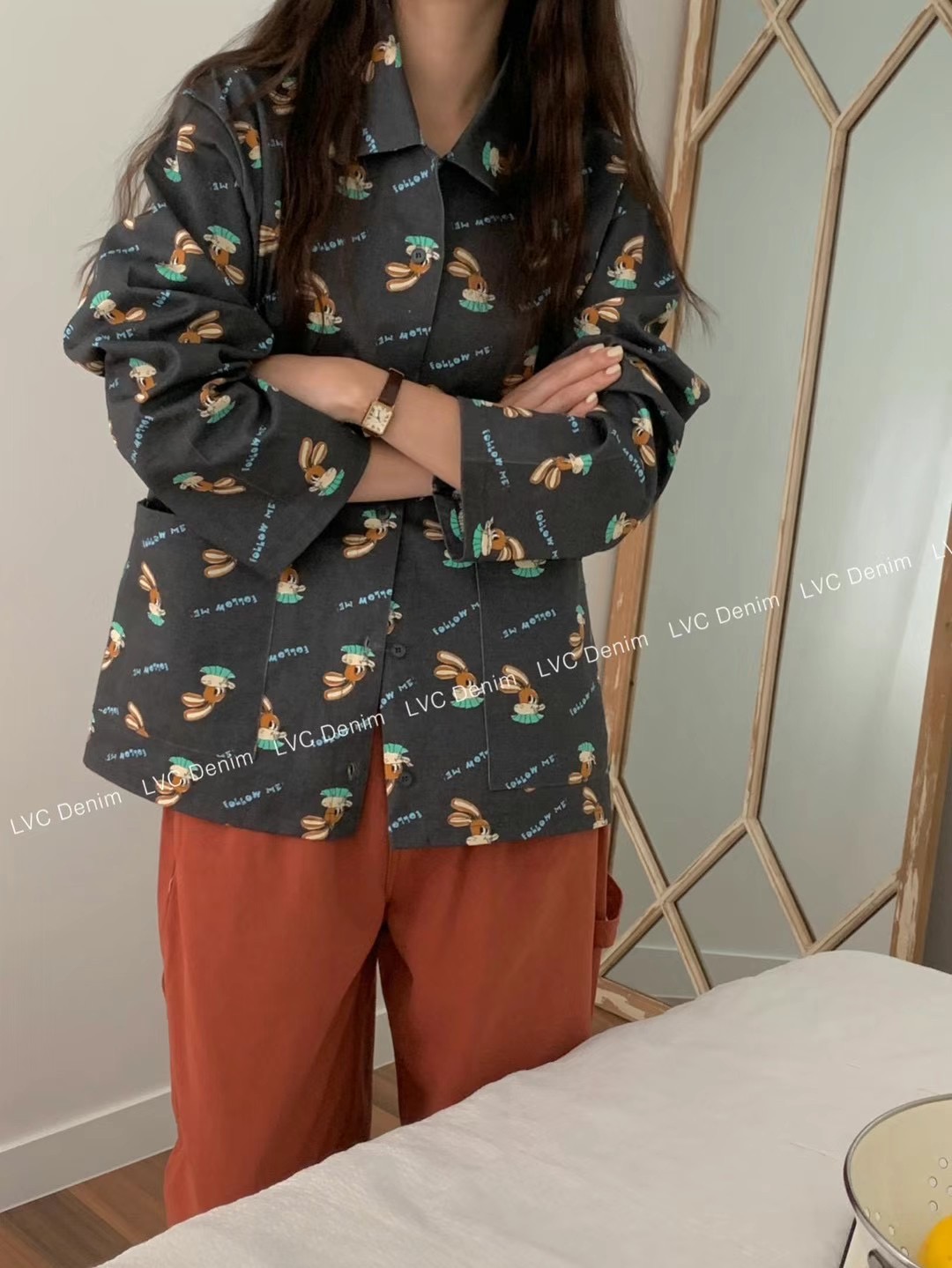 L+V+C韓國直郵女裝新款熱賣時尚推薦職業24秋冬襯衫蕾絲衫L_V_C襯衫/蕾絲衫