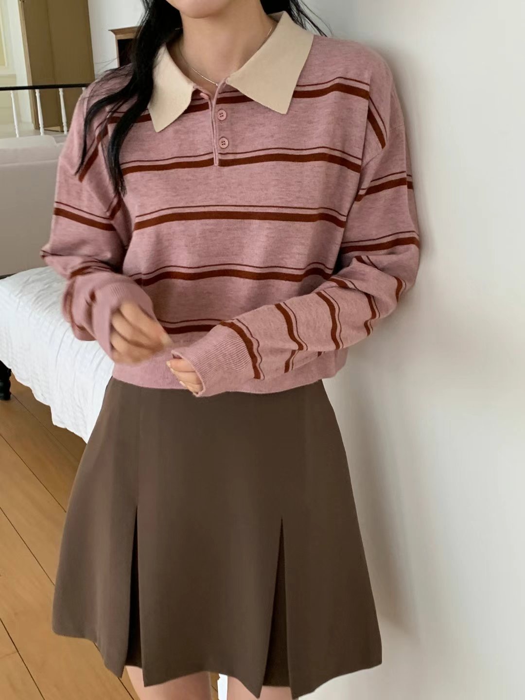 TDOUBLEJ韓國直郵東大門實拍女裝新款休閑時尚24秋冬長袖T恤TDOUBLEJ長袖T恤圖色3