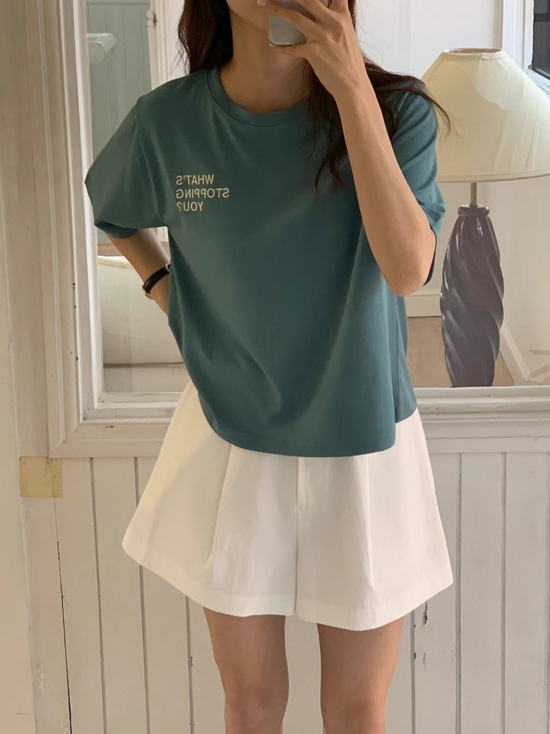 TDOUBLEJ韓國直郵東大門代購女裝新品推薦休閑人氣熱賣職業T恤TDOUBLEJT恤圖色2