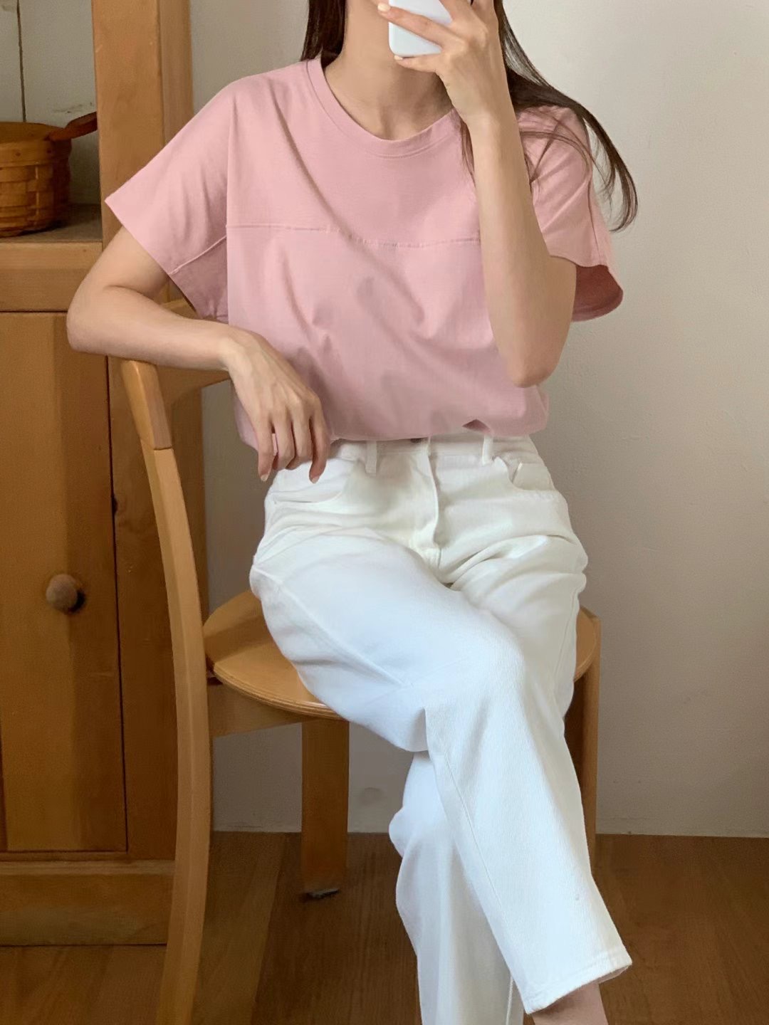 TDOUBLEJ直郵韓國代購女裝新品真品職業熱賣休閑24秋冬T恤TDOUBLEJT恤圖色2
