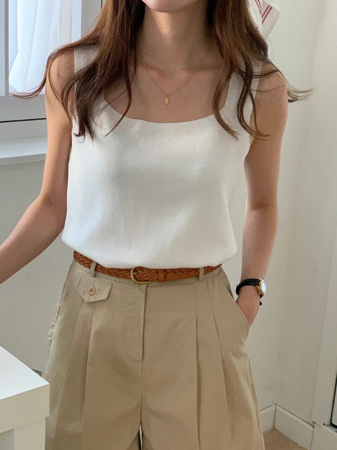 TDOUBLEJ直郵韓國代購女裝新款真品人氣職業休閑推薦吊帶背心TDOUBLEJ吊帶/背心圖色1