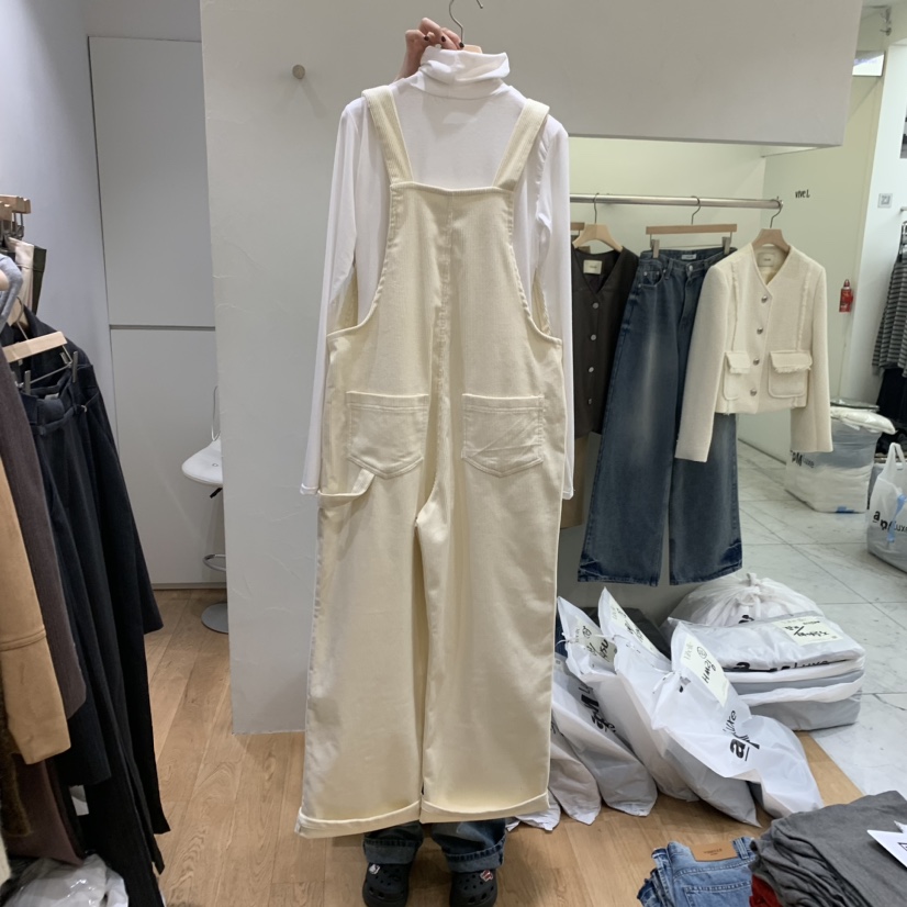 Vibelle直郵韓國代購女裝新款休閑24秋冬真品人氣時尚背帶褲VIBELLE背帶褲