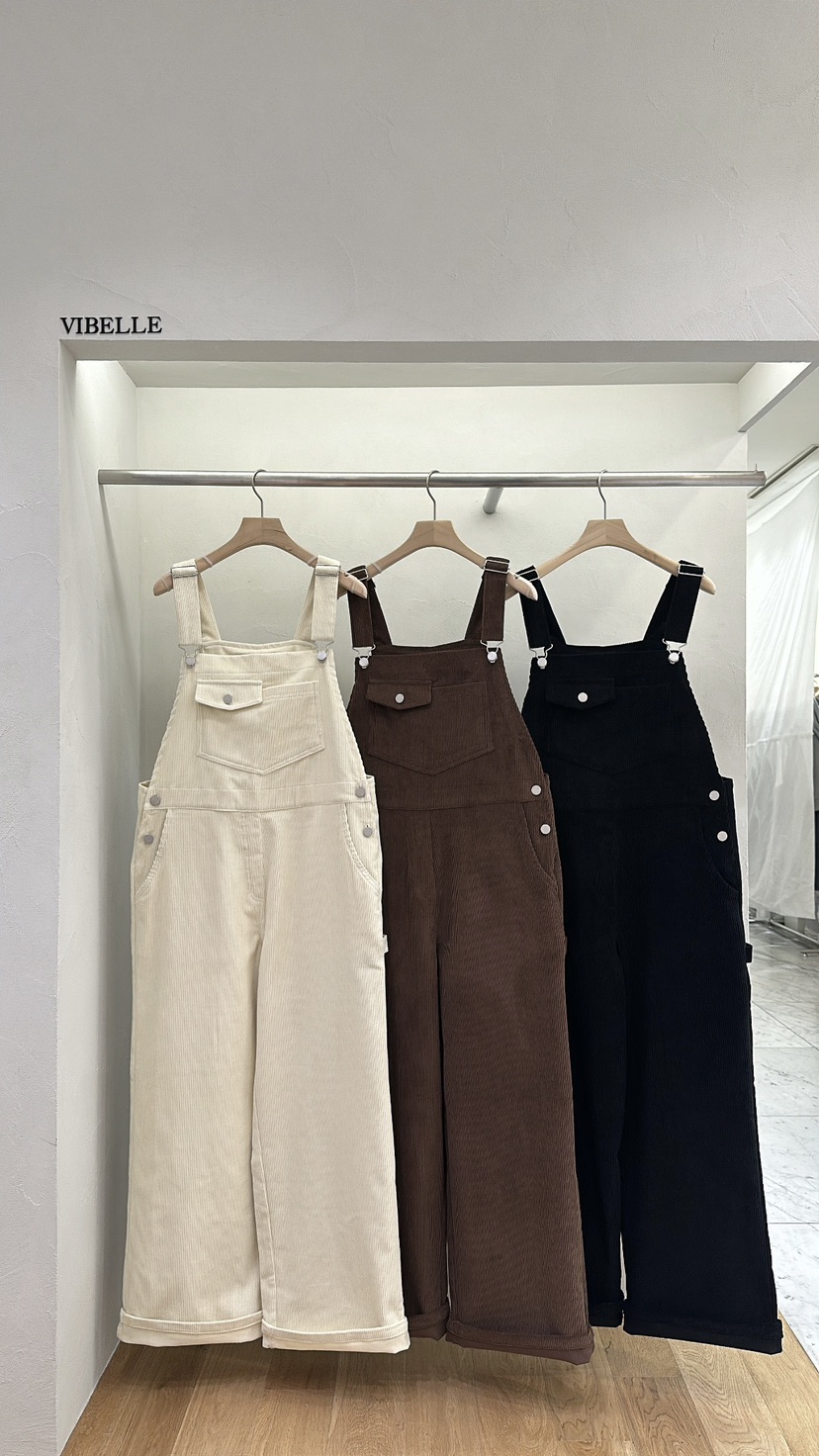 Vibelle直郵韓國代購女裝新款休閑24秋冬真品人氣時尚背帶褲VIBELLE背帶褲