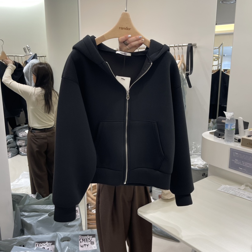 render韓國直郵東大門代購女裝新款推薦真品時尚休閑衛衣拉鏈RENDER衛衣圖色3