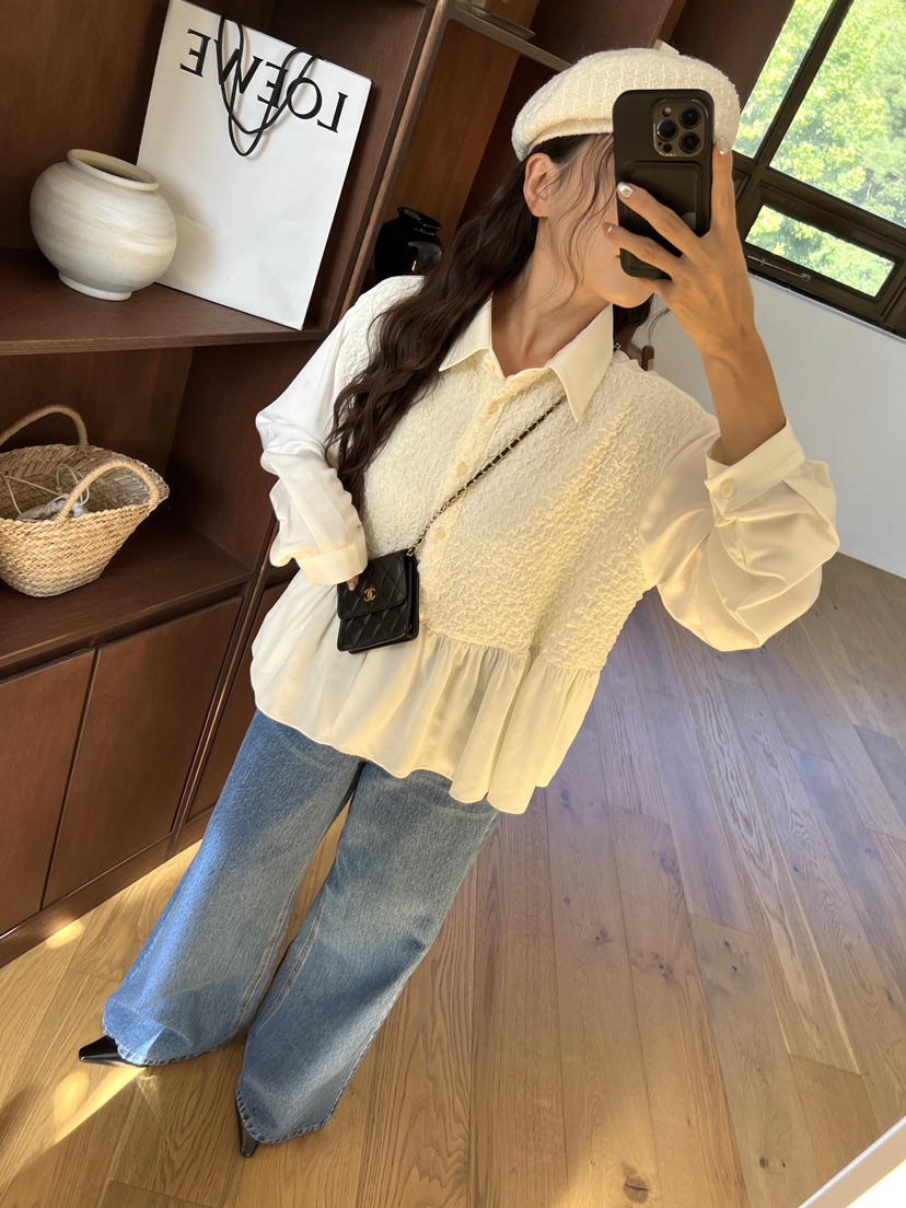 BOLD-Q韓國直郵東大門代購女裝新款休閑推薦熱賣襯衫蕾絲衫BOLD襯衫/蕾絲衫