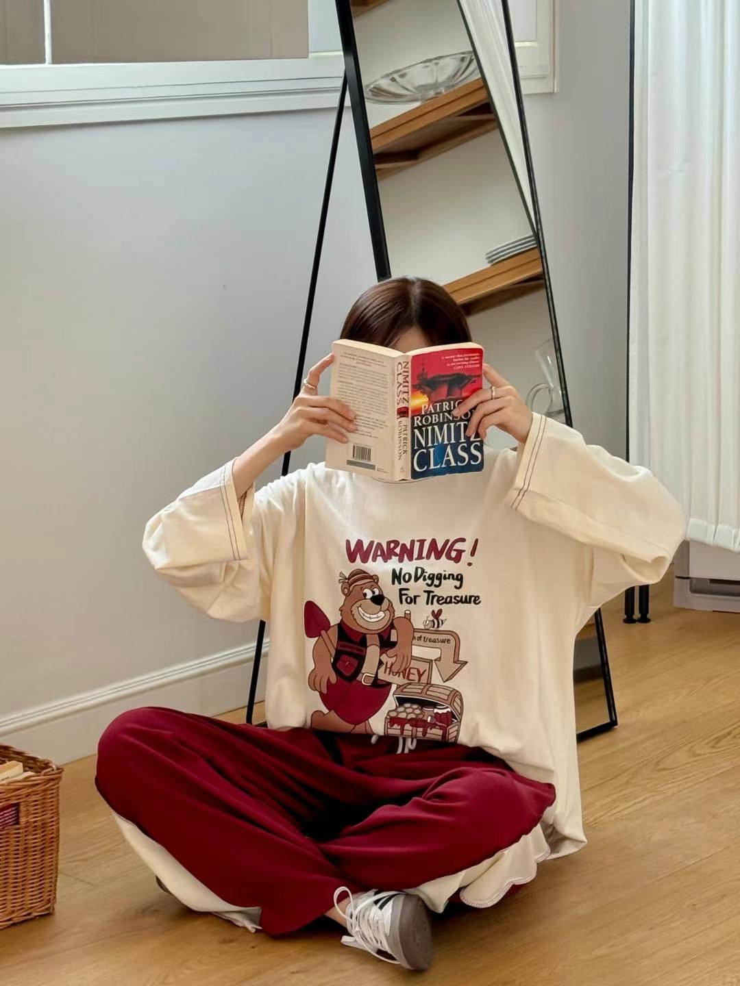 BCLOTHES-ot直郵韓國代購女裝新款休閑24秋冬熱賣長袖T恤BCLOTHES長袖T恤
