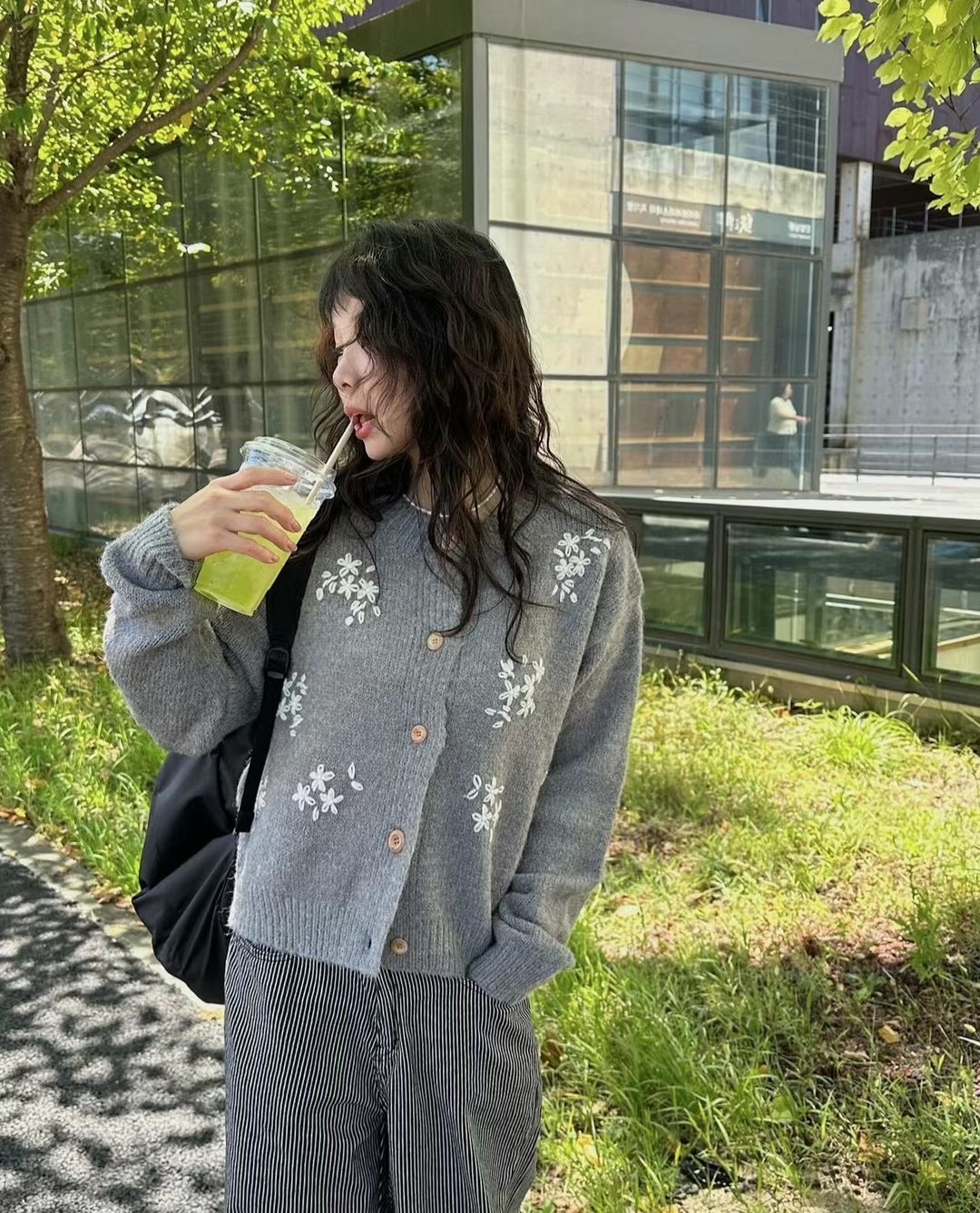 PEPPER韓國直郵東大門代購女裝新品休閑熱賣真品針織衫刺繡PEPPER-OT針織衫