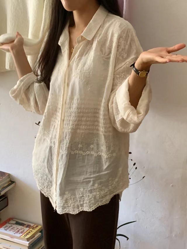 PEPPER韓國直郵東大門代購女裝新款休閑24秋冬襯衫蕾絲衫PEPPER-OT襯衫/蕾絲衫