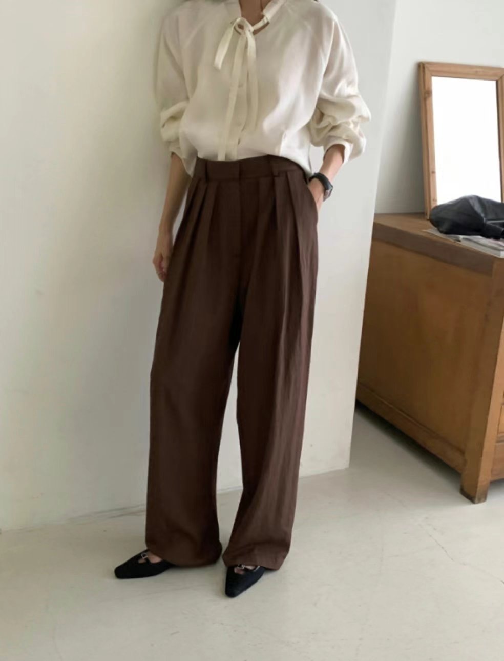 POMELO韓國直郵東大門代購女裝新品休閑24秋冬時尚休閑褲POMELO休閑褲