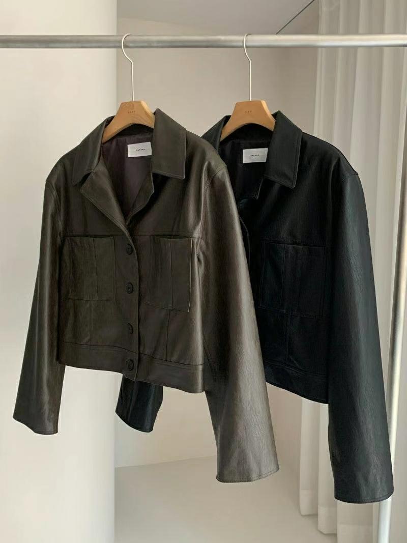 BARISTAR韓國直郵東大門代購女裝新品真品24秋冬皮衣皮革MAY SEVEN皮衣