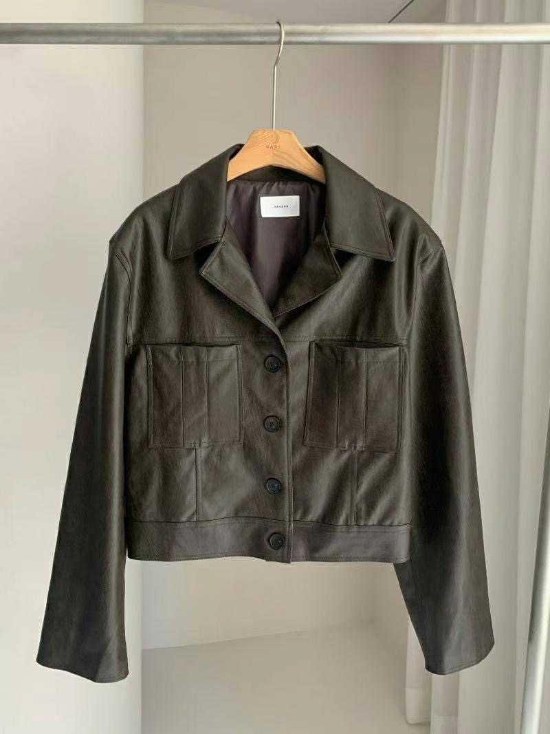 BARISTAR韓國直郵東大門代購女裝新品真品24秋冬皮衣皮革MAY SEVEN皮衣圖色2