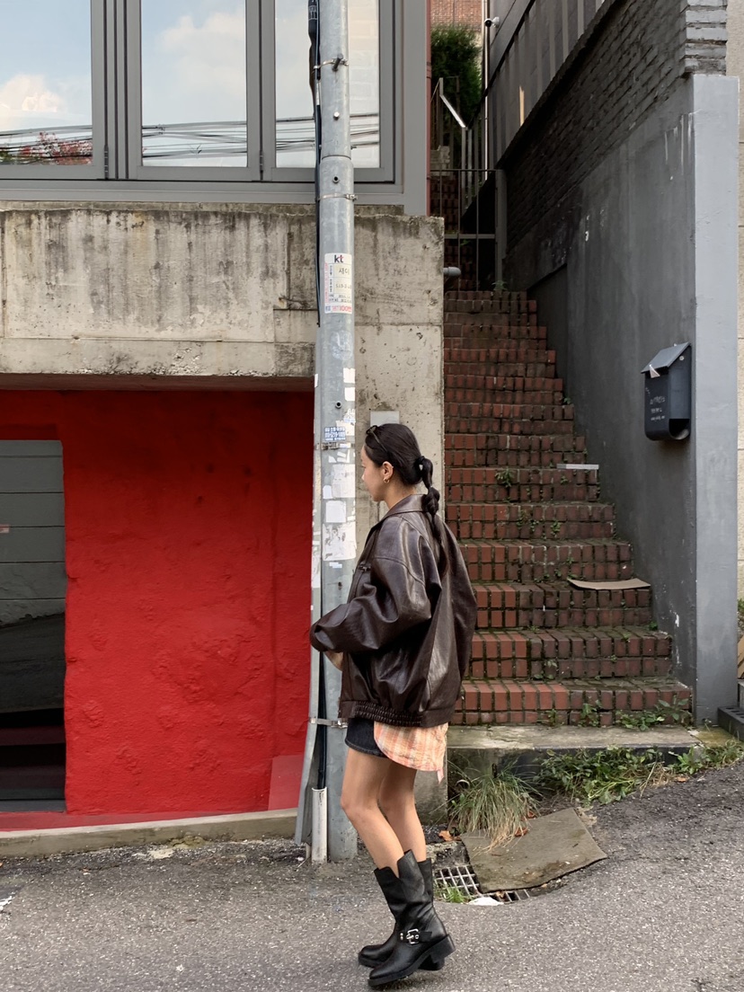SUNDER MARKET韓國直郵東大門代購女裝新款真品夾克皮革腰帶SUNDER MARKET夾克